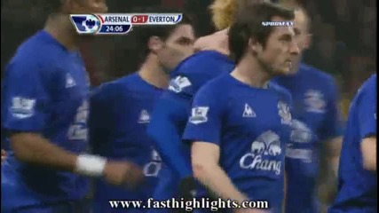 Arsenal 0 - 1 Everton (saha goal) 