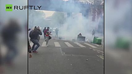 Policeman Left Bloody and Unconscious at Paris Labour Riots