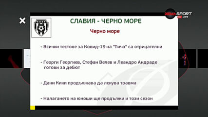 Славия започва защитата на 3-то място с тежък мач срещу Черно море