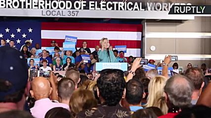 Protesters Disrupt Clinton Rally as Secret Service Rush On Stage