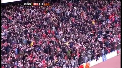 Арсенал - Уулвс Гол в 94 - та минута на Бентнер