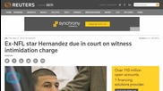 Ex-NFL Star Hernandez Due in Court on Witness Intimidation Charge