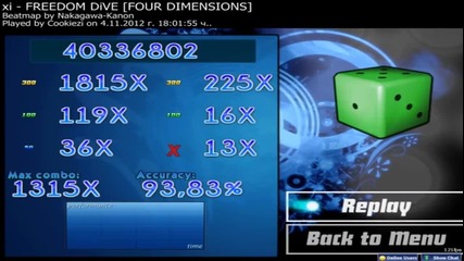 Osu! xi- Freedom Dive [four Dimensions]