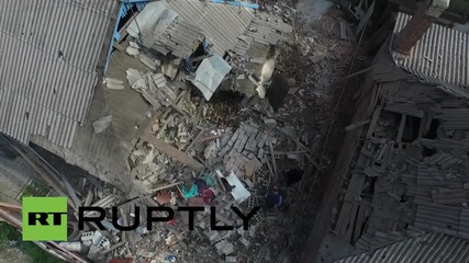 Ukraine: Drone captures devastating aftermath of Gorlovka shelling