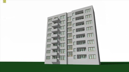 Модел на 8 етажен жилищен панелен блок