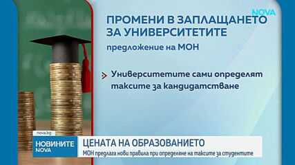 МОН предлага нови правила при определяне на таксите за студентите