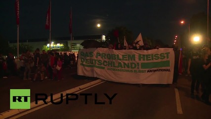 Germany: Jubilant pro-refugee protesters rally outside new Heidenau shelter