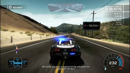 Need for Speed Hot Pursuit - P O L I C E Bugatti Veyron 16.4 Full Acceleration