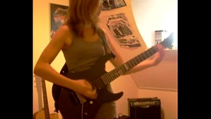 Мацка свири на kиtара Metallica - Blackened 