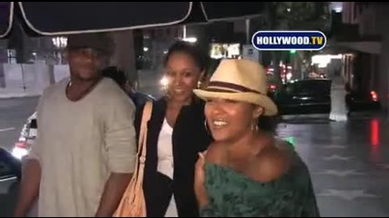 Tia Mowry And Tamera Mowry Talk To Cameras At Katsuya