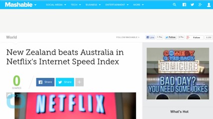 New Zealand Beats Australia in Netflix's Internet Speed Index