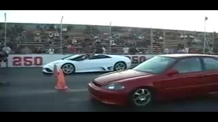 Turbo Civic vs Lamborghini Murcielago