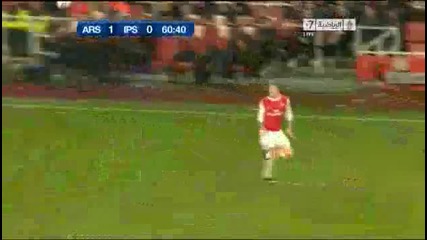Арсенал - Ипсуич 3:0 | брилянтен гол на Бендтнер 25.1.11 