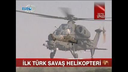 Тестване на първия Турски Хеликоптер Атак Т - 129