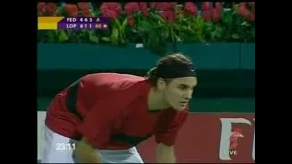Roger Federer vs Feliciano Lopez. Dubai Tennis Championships 2004 Final