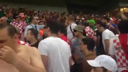 Бой на трибуните между хървати и мексиканци (world Cup 2014)