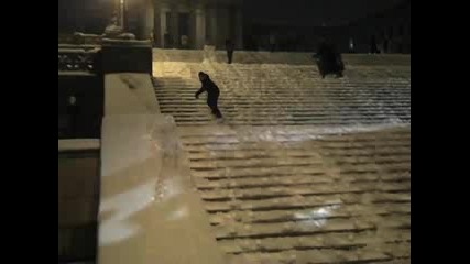 Snowboarding Philadelphia Museum of Art