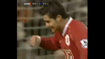 Манчестър Юнайтед 1 - 0 Уигън гол на Кристиано Роналдо