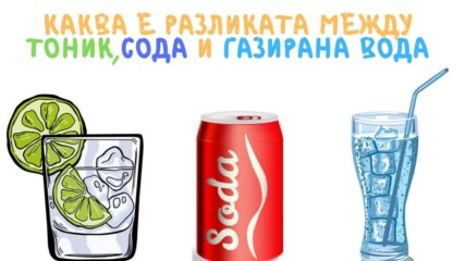 Каква е разликата между тоник, сода и газирана вода