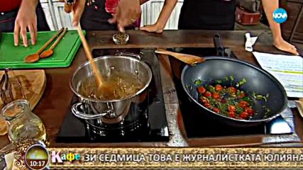 Юлиана Дончева приготвя спагети от леща - На кафе (15.09.2017)