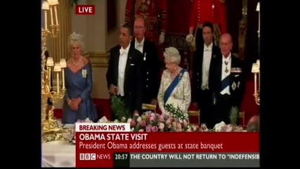 Кралицата унижава президента Обама в Бъкингамския дворец, като е отказал тост - 24-ти май, 2011 год.
