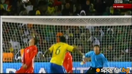 World Cup Бразилия 2 - 0 Северна Корея [гол на Маикон и Елано] 15.06.2010