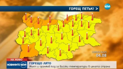 ОПАСНИ ТЕМПЕРАТУРИ: Къде ще е най-горещо?