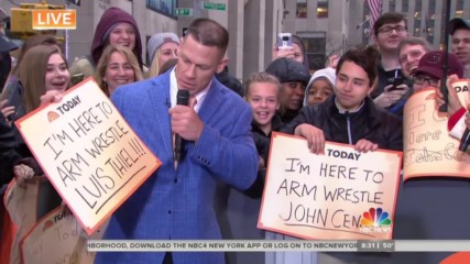 John Cena arm wrestles an audience member on NBC's "TODAY"