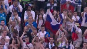 Реакцията на словенските фенове при излизането на отбора им