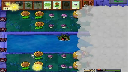 Plants vs Zombies level 4-1