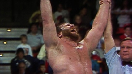 "Hacksaw" Jim Duggan wins the inaugural Royal Rumble Match