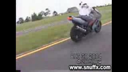Girl Falls Off Motorcycle