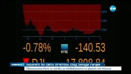 Кризата в Гърция сваля индексите на борсите по света