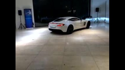 Aston Martin One-77 1.4 million pound super car leaving Jct600 - Check out that exhaust note!