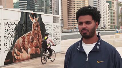Графити украсиха стените на емблематични сгради в Абу Даби (ВИДЕО)