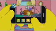 Simpsons - Homer is using the new iphone 4 and couch gag 