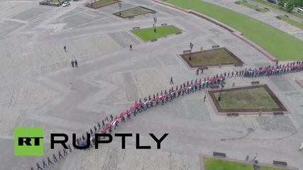Russia: Drone captures unfurling of largest-ever Russian flag