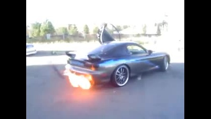 Baziracing.com 500 hp Rx - 7 catching on fire 