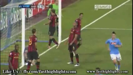 Ssc Napoli 2 - 1 Manchester City Fc (22.11.2011) (e.cavani) goals /