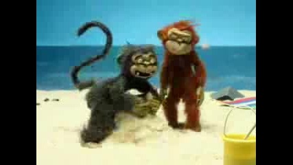 Анимация - Луда Маймуна Обича Пясък