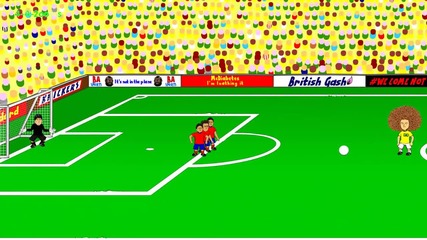 Бразилия и Колумбия - Забавна футболна анимация.