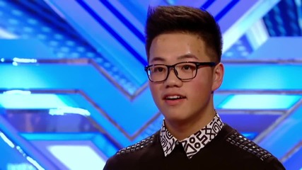 The X Factor Uk 2013 - Justin Peng изпълнява " I Look To You by " by Whitney Houston