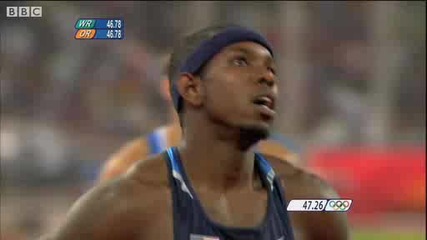 Angelo Taylor спечели злато от спринта на 400м. с препядствия при мъжете - Пекин 2008