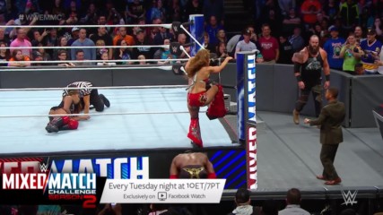 Strowman and Moon take their attack outside the ring on WWE MMC