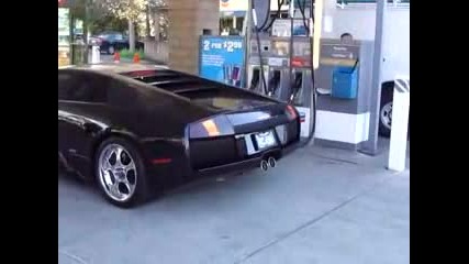 lamborghini murcielago start, Loud rev and powerslide acceleration!!