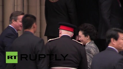 UK: Chinese President Xi Jinping welcomed in Manchester by PM Cameron