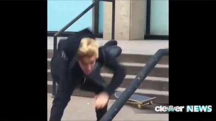 Внимание, Падаща Звезда: Джъстин Бийбър се преби със скейтборд (видео)
