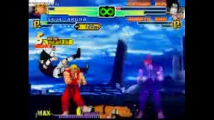 Ken and Akuma Vs Sasuke and Naruto