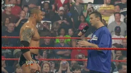 Wwe Draft Raw 04/13/09 Batista,  Shane & Triple H си говорят за човека,  който ги преби.