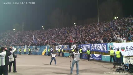 (сектор Б) Левски срещу Лил 04.11.2010 (sector B against Lille) Hd 